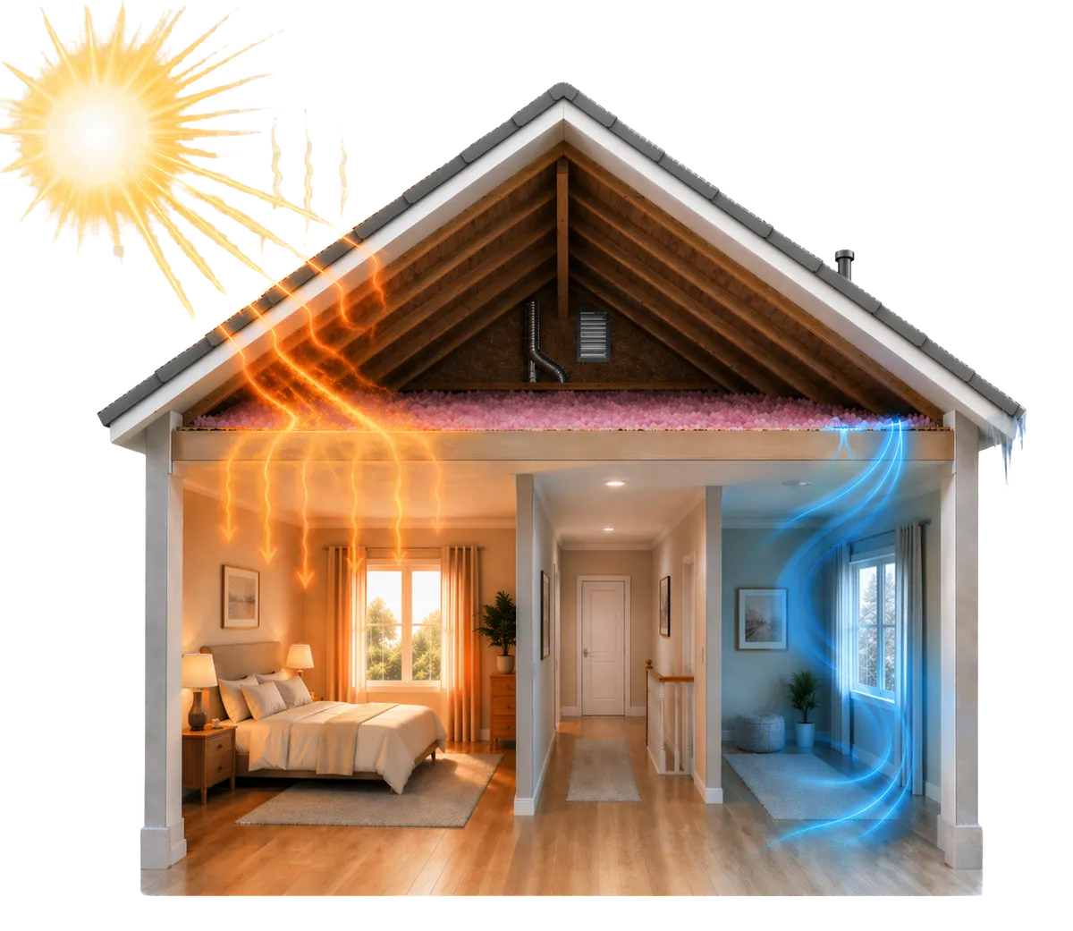 Attic insulation finish proof slot